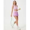 imageALCEA ROSEA Womens Pleated Tennis Mini Skirt Elastic High Waisted Flowy Golf Skort Athletic Chiffon Skirts with Pockets 2809Light Purple