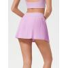 imageALCEA ROSEA Womens Pleated Tennis Mini Skirt Elastic High Waisted Flowy Golf Skort Athletic Chiffon Skirts with Pockets 2809Light Purple