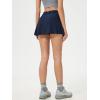 imageALCEA ROSEA Womens Pleated Tennis Mini Skirt Elastic High Waisted Flowy Golf Skort Athletic Chiffon Skirts with Pockets 2809Navy