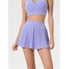 imageALCEA ROSEA Womens Pleated Tennis Mini Skirt Elastic High Waisted Flowy Golf Skort Athletic Chiffon Skirts with Pockets 2809Violet