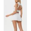imageALCEA ROSEA Womens Pleated Tennis Mini Skirt Elastic High Waisted Flowy Golf Skort Athletic Chiffon Skirts with Pockets 2809White