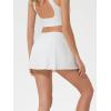 imageALCEA ROSEA Womens Pleated Tennis Mini Skirt Elastic High Waisted Flowy Golf Skort Athletic Chiffon Skirts with Pockets 2809White