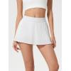 imageALCEA ROSEA Womens Pleated Tennis Mini Skirt Elastic High Waisted Flowy Golf Skort Athletic Chiffon Skirts with Pockets 2809White