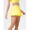 imageALCEA ROSEA Womens Pleated Tennis Mini Skirt Elastic High Waisted Flowy Golf Skort Athletic Chiffon Skirts with Pockets 2809Yellow