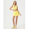 imageALCEA ROSEA Womens Pleated Tennis Mini Skirt Elastic High Waisted Flowy Golf Skort Athletic Chiffon Skirts with Pockets 2809Yellow