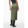 imageALCEA ROSEA Womens Satin Long Skirt Drawstring Tie High Waisted Silky A Line Split Elegant Maxi Skirts 7881Army Green