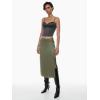 imageALCEA ROSEA Womens Satin Long Skirt Drawstring Tie High Waisted Silky A Line Split Elegant Maxi Skirts 7881Army Green