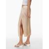 imageALCEA ROSEA Womens Satin Long Skirt Drawstring Tie High Waisted Silky A Line Split Elegant Maxi Skirts 7881Beige