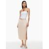 imageALCEA ROSEA Womens Satin Long Skirt Drawstring Tie High Waisted Silky A Line Split Elegant Maxi Skirts 7881Beige