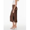 imageALCEA ROSEA Womens Satin Long Skirt Drawstring Tie High Waisted Silky A Line Split Elegant Maxi Skirts 7881Brown