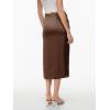 imageALCEA ROSEA Womens Satin Long Skirt Drawstring Tie High Waisted Silky A Line Split Elegant Maxi Skirts 7881Brown