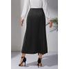 imageALCEA ROSEA Womens Satin Midi Skirt High Waisted Silky Skirt Split Elegant Ruched Work Party Skirts with Front Slit 7823Black