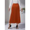 imageALCEA ROSEA Womens Satin Midi Skirt High Waisted Silky Skirt Split Elegant Ruched Work Party Skirts with Front Slit 7823Caramel