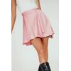imageALCEA ROSEA Womens Satin Mini Skirt High Waist Adjustable Self Tie Casual SkirtsPink