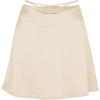 imageALCEA ROSEA Womens Satin Mini Skirts High Waisted Drawstring Bow Tie Silky ALine Zipper Short Skirt Party Short Skirts 7868Beige