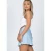 imageALCEA ROSEA Womens Satin Mini Skirts High Waisted Drawstring Bow Tie Silky ALine Zipper Short Skirt Party Short Skirts 7868Blue