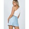 imageALCEA ROSEA Womens Satin Mini Skirts High Waisted Drawstring Bow Tie Silky ALine Zipper Short Skirt Party Short Skirts 7868Blue