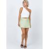 imageALCEA ROSEA Womens Satin Mini Skirts High Waisted Drawstring Bow Tie Silky ALine Zipper Short Skirt Party Short Skirts 7868Green