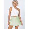 imageALCEA ROSEA Womens Satin Mini Skirts High Waisted Drawstring Bow Tie Silky ALine Zipper Short Skirt Party Short Skirts 7868Green