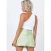 imageALCEA ROSEA Womens Satin Mini Skirts High Waisted Drawstring Bow Tie Silky ALine Zipper Short Skirt Party Short Skirts 7868Green