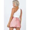imageALCEA ROSEA Womens Satin Mini Skirts High Waisted Drawstring Bow Tie Silky ALine Zipper Short Skirt Party Short Skirts 7868Pink
