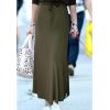 imageALCEA ROSEA Womens Side Split Skirt Elastic Ribbed Knit High Waist Long Skirts Bodycon Maxi Skirts for WomenArmy Green