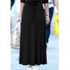 imageALCEA ROSEA Womens Side Split Skirt Elastic Ribbed Knit High Waist Long Skirts Bodycon Maxi Skirts for WomenBlack