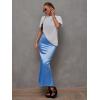 imageALCEA ROSEA Womens Silky Satin Maxi Skirt Elegant High Waisted Long Pencil Ladies Skirts for Office Work Party 7867Blue
