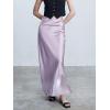 imageALCEA ROSEA Womens Silky Satin Maxi Skirt Elegant High Waisted Long Pencil Ladies Skirts for Office Work Party 7867Violet