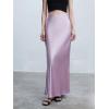 imageALCEA ROSEA Womens Silky Satin Maxi Skirt Elegant High Waisted Long Pencil Ladies Skirts for Office Work Party 7867Violet