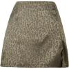 imageALCEA ROSEA Faux Suede Leopard Mini Skirt for Women High Waist Sexy Skirt with SlitArmy Green