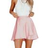 imageALCEA ROSEA Silky Satin Mini Skirt for Women Adjustable Self Tie High Waist Flowy Casual Short Skater Short Skirt 7821Pink
