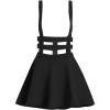 imageALCEA ROSEA Women Sexy Suspender Skirt Pleated ALine Mini Skirt Elastic High Waist Braces Short SkirtBlack