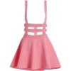 imageALCEA ROSEA Women Sexy Suspender Skirt Pleated ALine Mini Skirt Elastic High Waist Braces Short SkirtPink