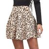 imageALCEA ROSEA Womens Corduroy Mini Skirt Aline Pleated Button Closure Casual High Wasit Short Skirt 7825Leopard