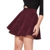 imageALCEA ROSEA Womens Corduroy Mini Skirt Aline Pleated Button Closure Casual High Wasit Short Skirt 7825Violet
