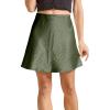 imageALCEA ROSEA Womens Elegant Silky Satin Mini Skirt High Waist Ruffle Bodycon Solid Fishtail Short Skirt for Women 7879Army Green