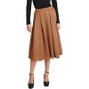 imageALCEA ROSEA Womens Office Work Skirt Elegant High Waist Zipper ALine Pleated Midi Skirt 7886Brown
