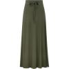 imageALCEA ROSEA Womens Side Split Skirt Elastic Ribbed Knit High Waist Long Skirts Bodycon Maxi Skirts for WomenArmy Green