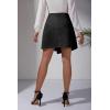 imageALCEA ROSEA Womens Faux Suede Mini Skirt High Waist Button Front Asymmetrical Hem ALine Short Skirt 7827Black