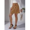 imageALCEA ROSEA Womens Faux Suede Mini Skirt High Waist Button Front Asymmetrical Hem ALine Short Skirt 7827Ginger
