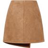 imageALCEA ROSEA Womens Faux Suede Mini Skirt High Waist Button Front Asymmetrical Hem ALine Short Skirt 7827Ginger