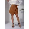 imageALCEA ROSEA Womens Faux Suede Mini Skirt High Waist Button Front Asymmetrical Hem ALine Short Skirt 7827Khaki