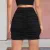imageALCEA ROSEA Womens Mini Skirt Sexy Leopard Print Ruched High Waist Pencil Bodycon ALine Skirts for Women 7858Black