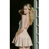 imageALCEA ROSEA Womens Ruffle Mini Skirt with Pants Elastic High Waist Flared Flowy Tiered Swing Party Club Short Skirt 78877888 Beige
