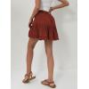 imageALCEA ROSEA Womens Ruffle Mini Skirt with Pants Elastic High Waist Flared Flowy Tiered Swing Party Club Short Skirt 78877888caramel