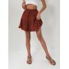 imageALCEA ROSEA Womens Ruffle Mini Skirt with Pants Elastic High Waist Flared Flowy Tiered Swing Party Club Short Skirt 78877888caramel