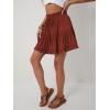 imageALCEA ROSEA Womens Ruffle Mini Skirt with Pants Elastic High Waist Flared Flowy Tiered Swing Party Club Short Skirt 78877888caramel