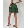 imageALCEA ROSEA Womens Ruffle Mini Skirt with Pants Elastic High Waist Flared Flowy Tiered Swing Party Club Short Skirt 78877888green