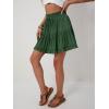 imageALCEA ROSEA Womens Ruffle Mini Skirt with Pants Elastic High Waist Flared Flowy Tiered Swing Party Club Short Skirt 78877888green